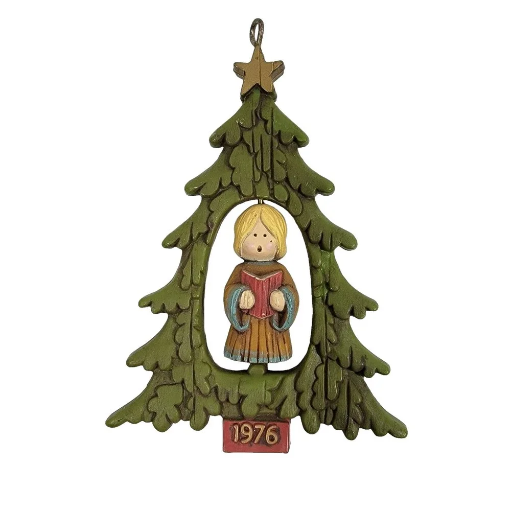 Vintage Hallmark Ornament‎ 1976 Christmas Tree Spin Angel Plastic